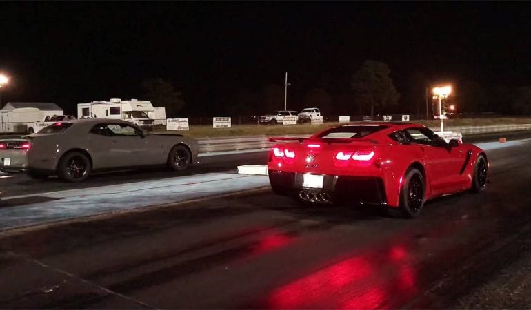 dodge demon zr1 drag race