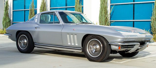 1965 silver l79 corvette coupe side