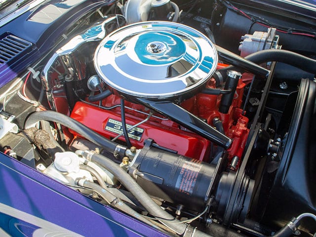 1963 blue corvette split window coupe engine