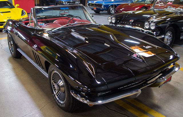 1966 black corvette l36 convertible exterior