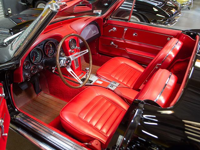 1966 black corvette l36 convertible interior