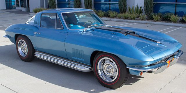 1967 blue corvette l71 coupe exterior