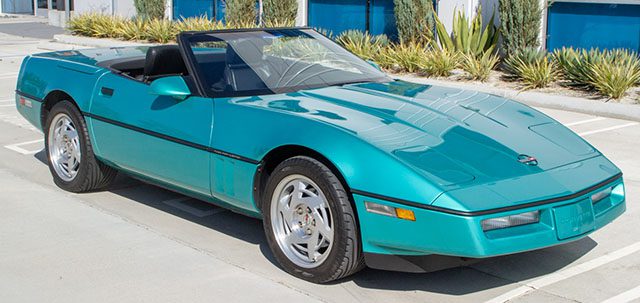 1990 turquoise corvette convertible exterior