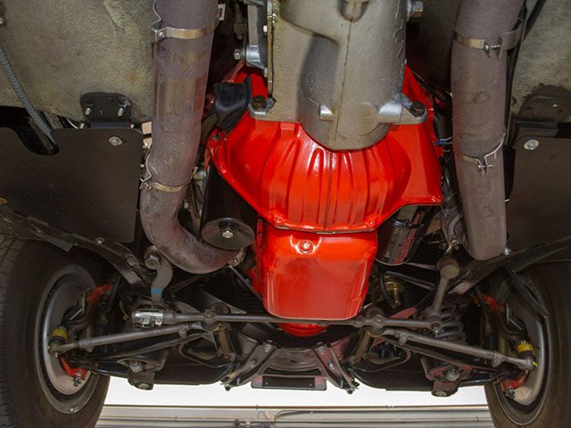 1965 red 396 corvette convertible undercarriage