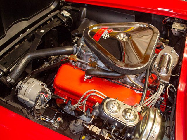 1967 rally red corvette l71 427 435 coupe engine