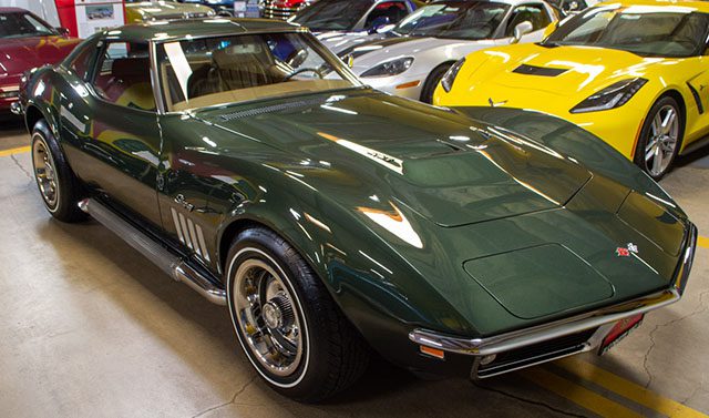 1969 green corvette l71 coupe exterior