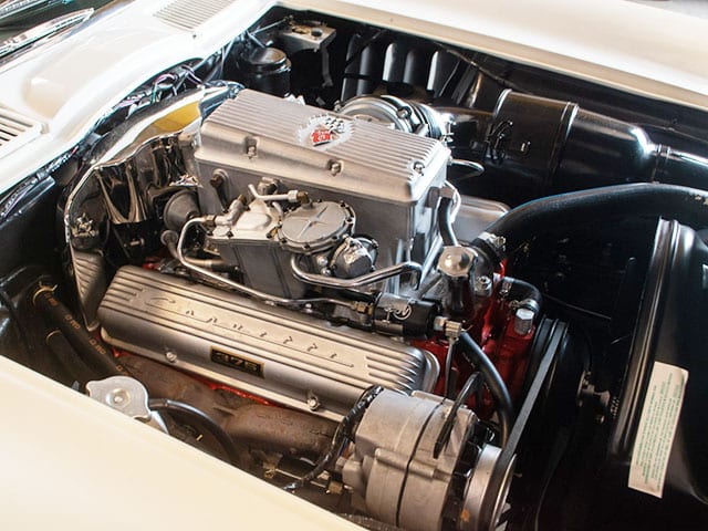 1965 ermine white corvette fuel injected convertible engine