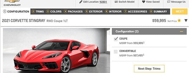 Build & Price Configurator For 2021 C8 | Corvette Mike ...