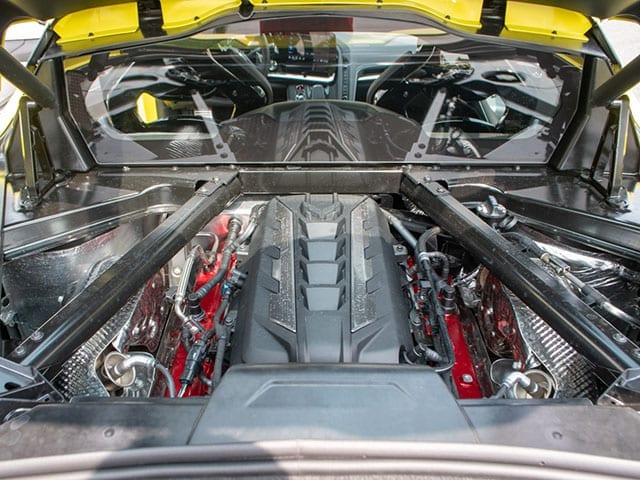 2020 c8 accelerate yellow corvette coupe engine 1