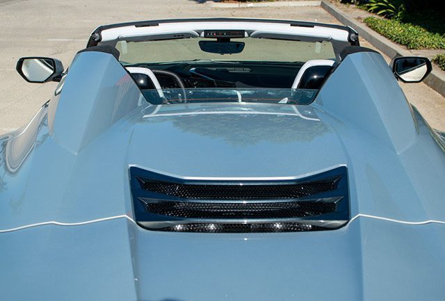2021 silver flare c8 corvette convertible rear 1