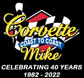 corvette mike logo 40 years black background 1