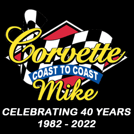 corvette mike logo 40 years black background 1