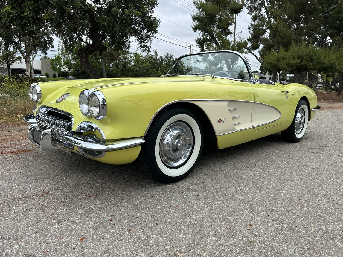 1958 Yellow Corvette Resto Mod 7156