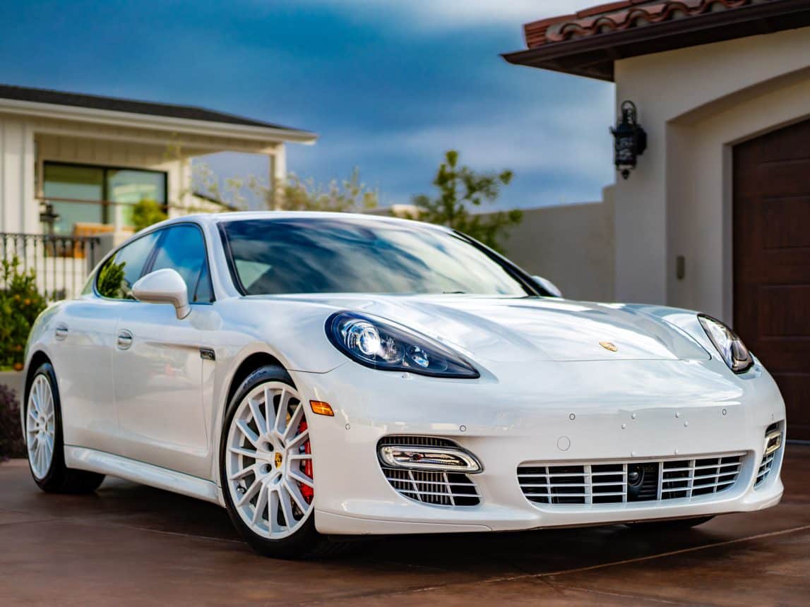 2013 white Porsche Panamera 4