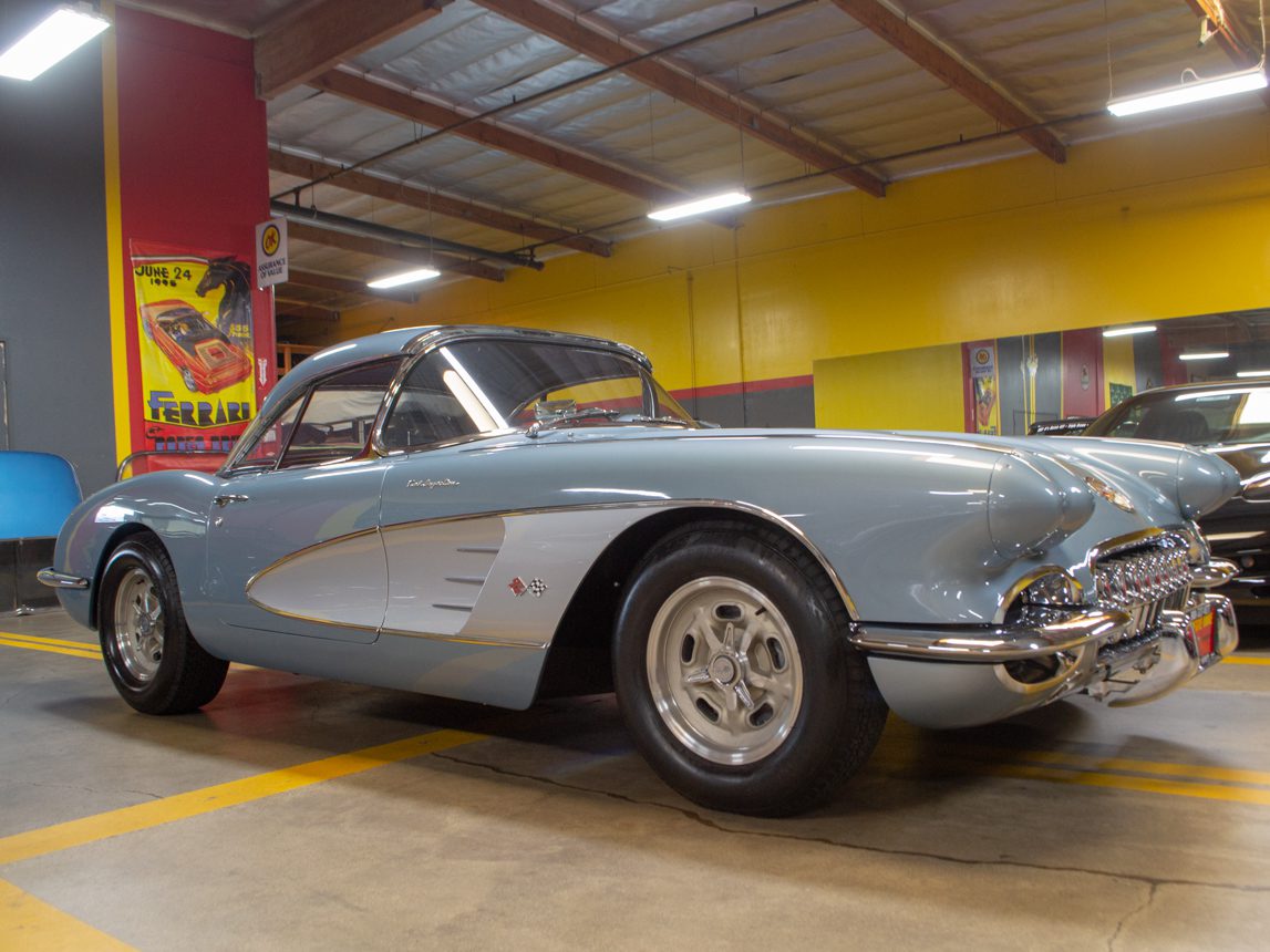 1958 Silver Blue Fuelie Convertible 0006