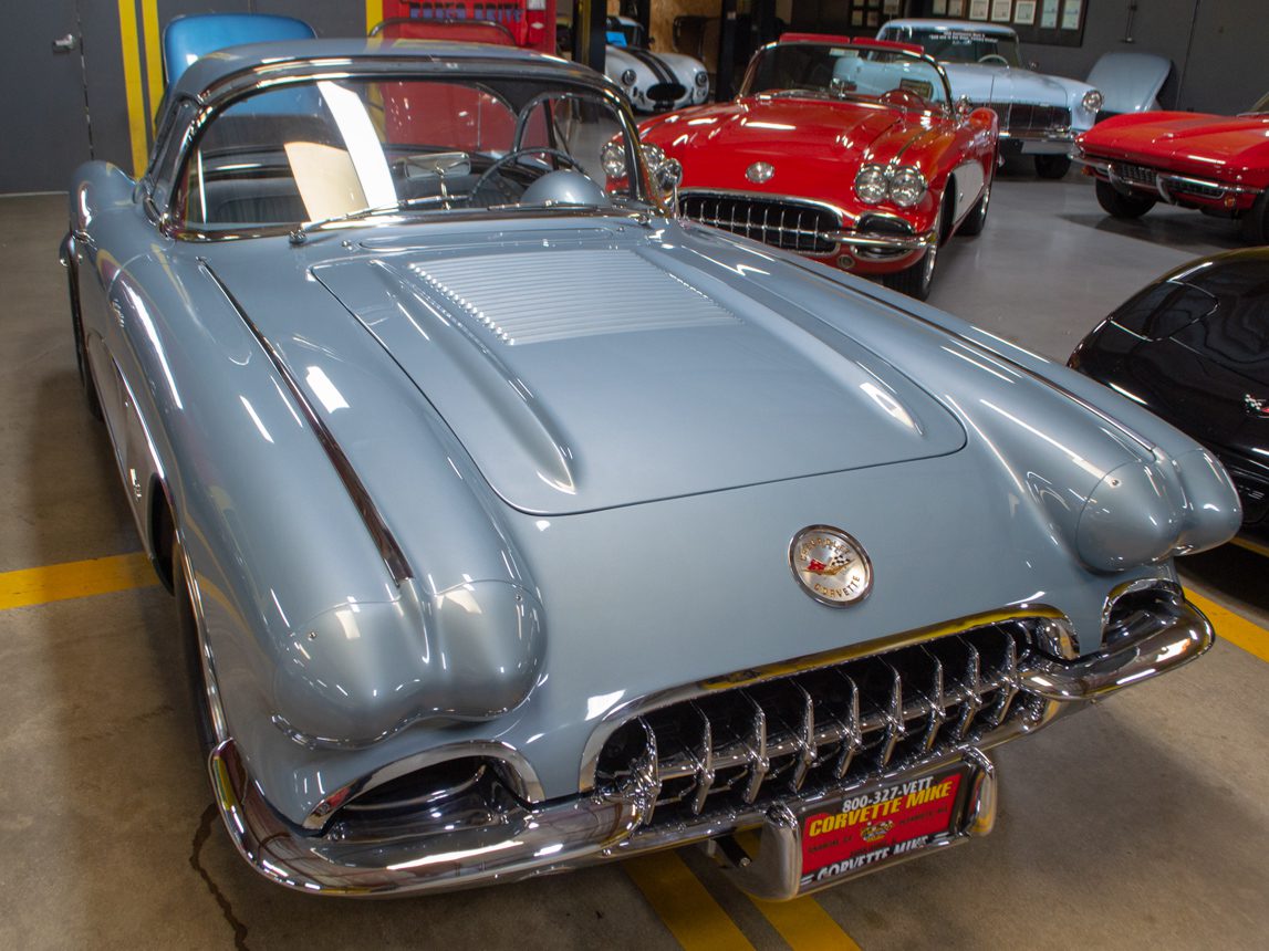 1958 Silver Blue Fuelie Convertible 0007