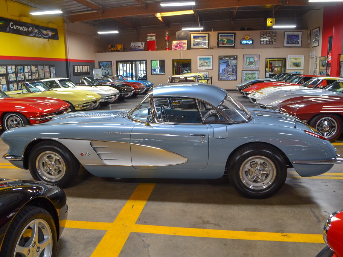 1958 Silver Blue Fuelie Convertible 0010