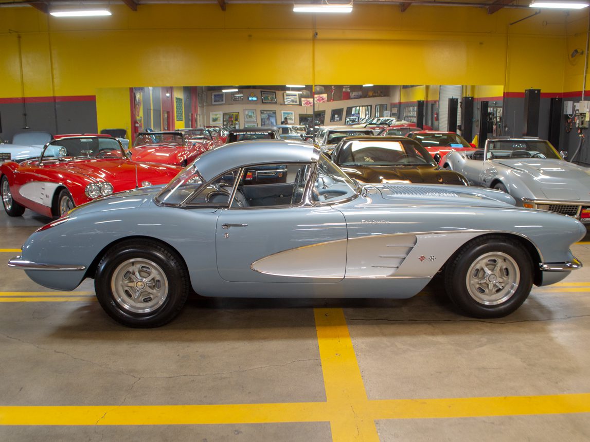 1958 Silver Blue Fuelie Convertible 0014