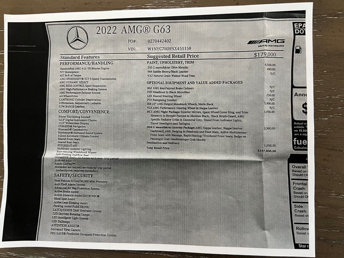 G63 Window Sticker