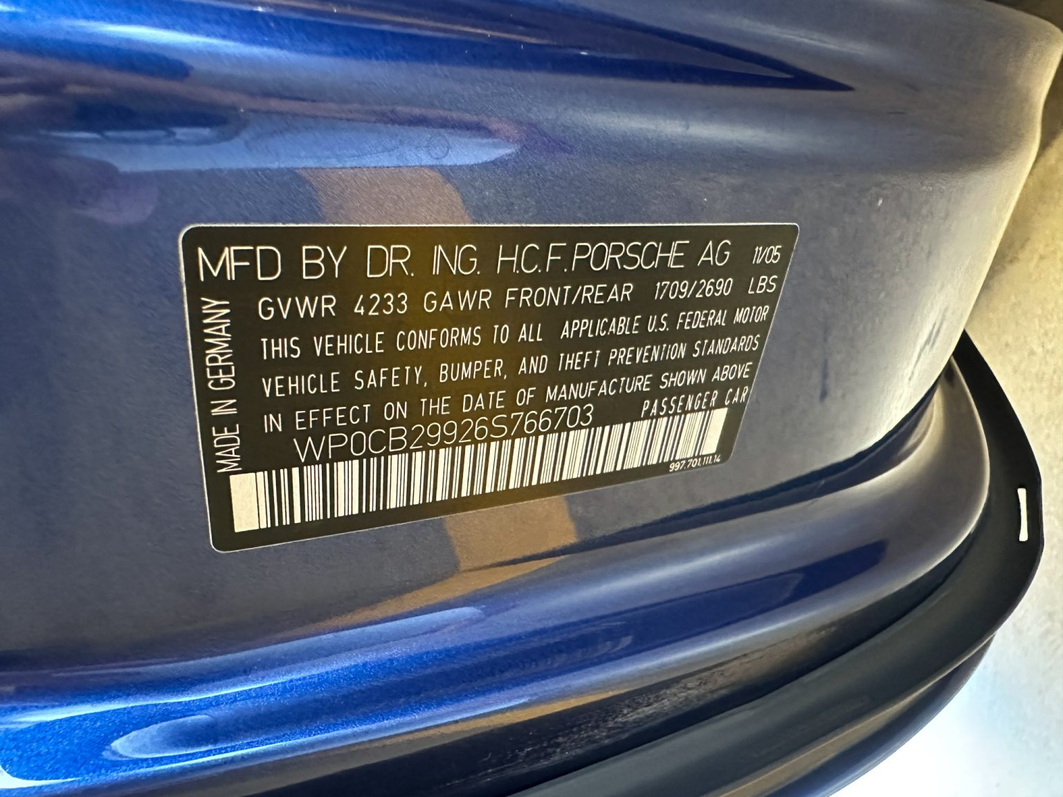 BaT 2006 Blue Porsche 911 Cabriolet 7936