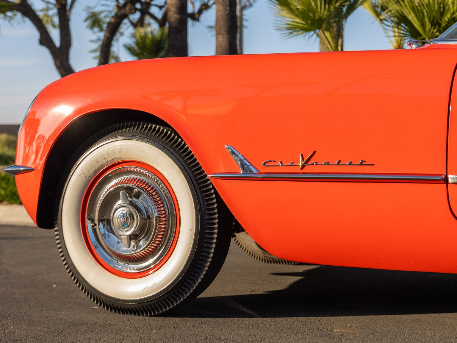 BaT 1955 Red Corvette 17