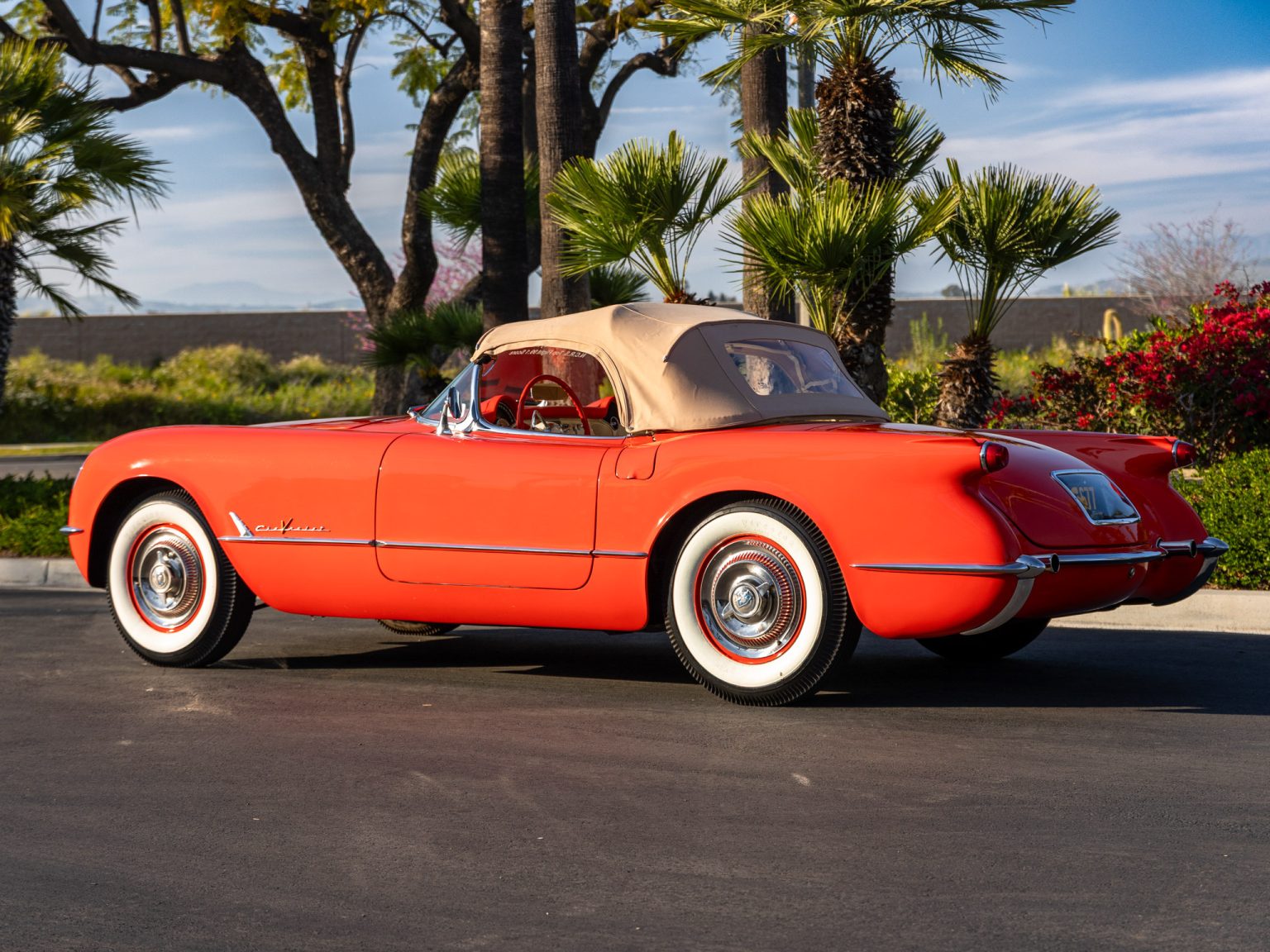 BaT 1955 Red Corvette 22