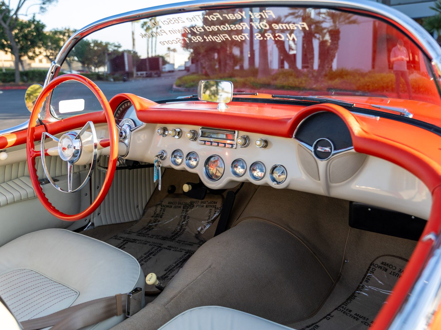 BaT 1955 Red Corvette 97