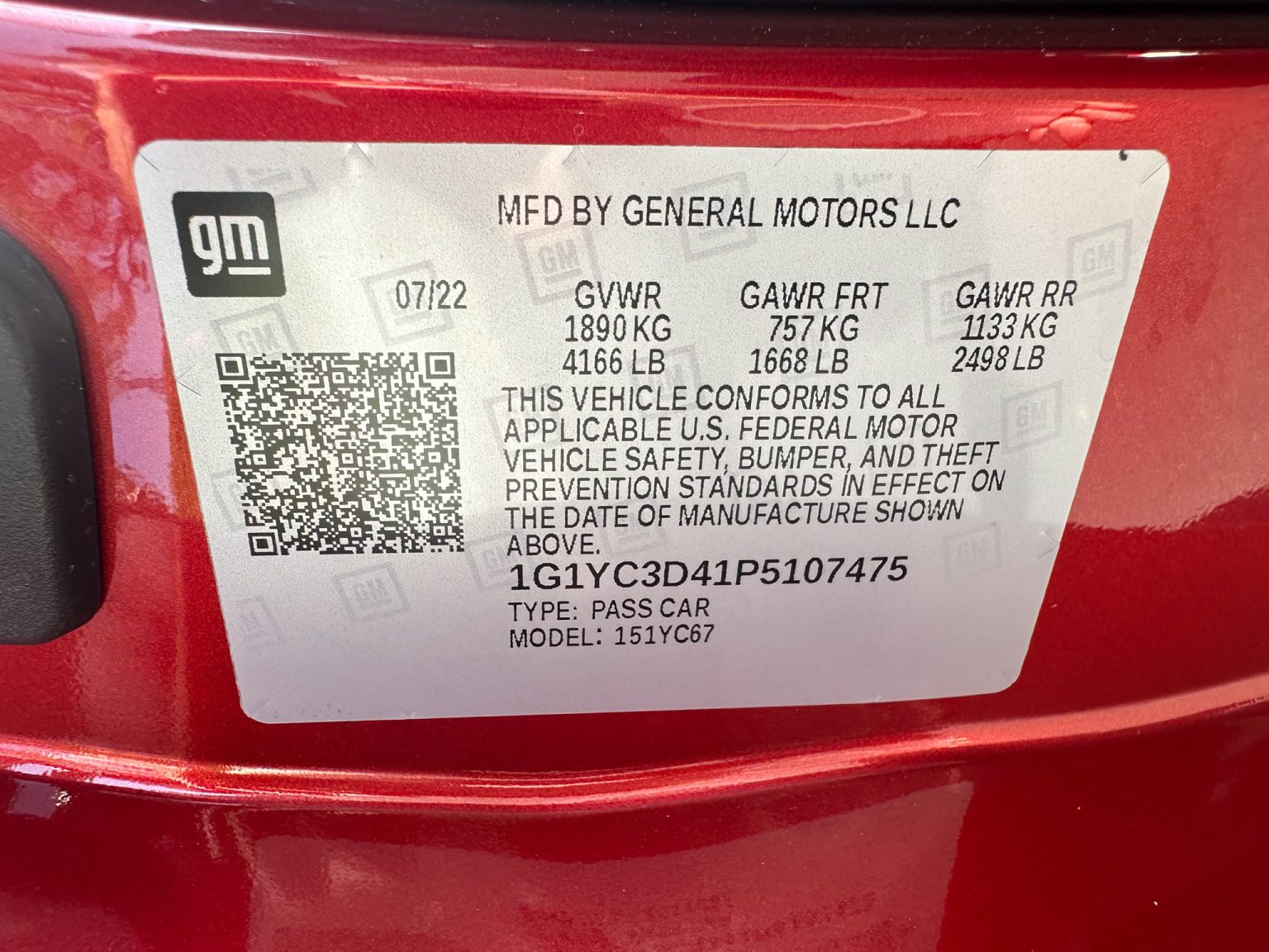 BaT 2023 Red C8 Corvette Convertible 8496