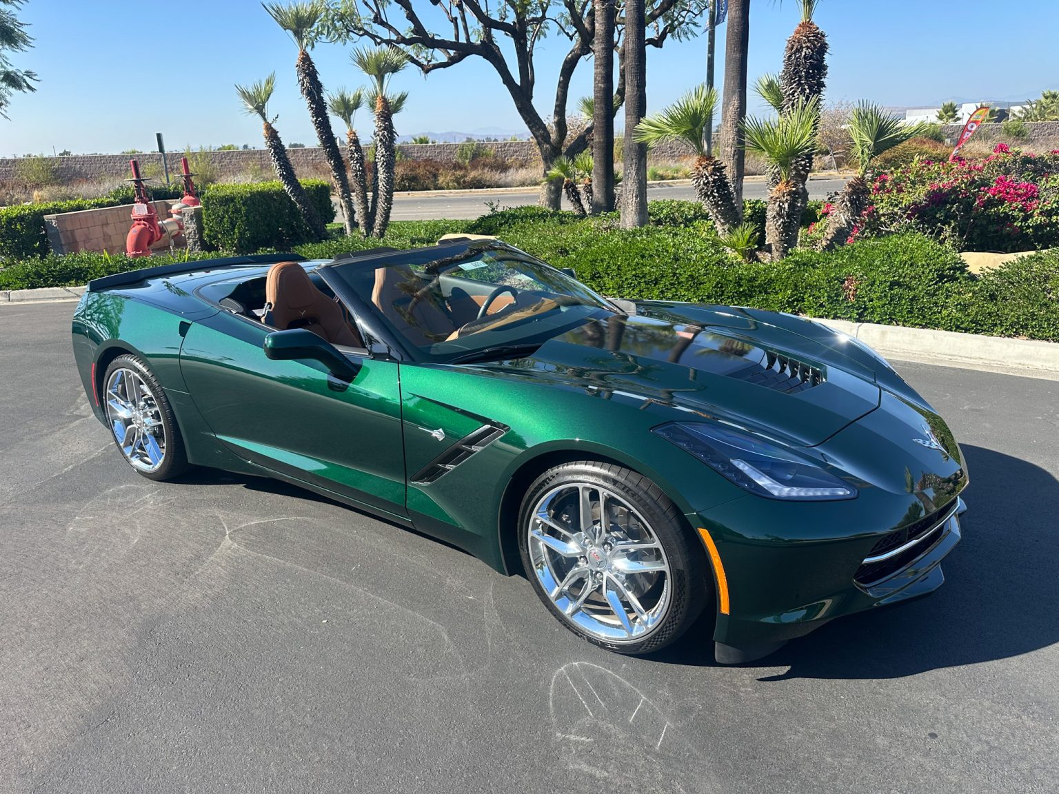 BaT 2014 Lime Rock Green Corvette Convertible 8034