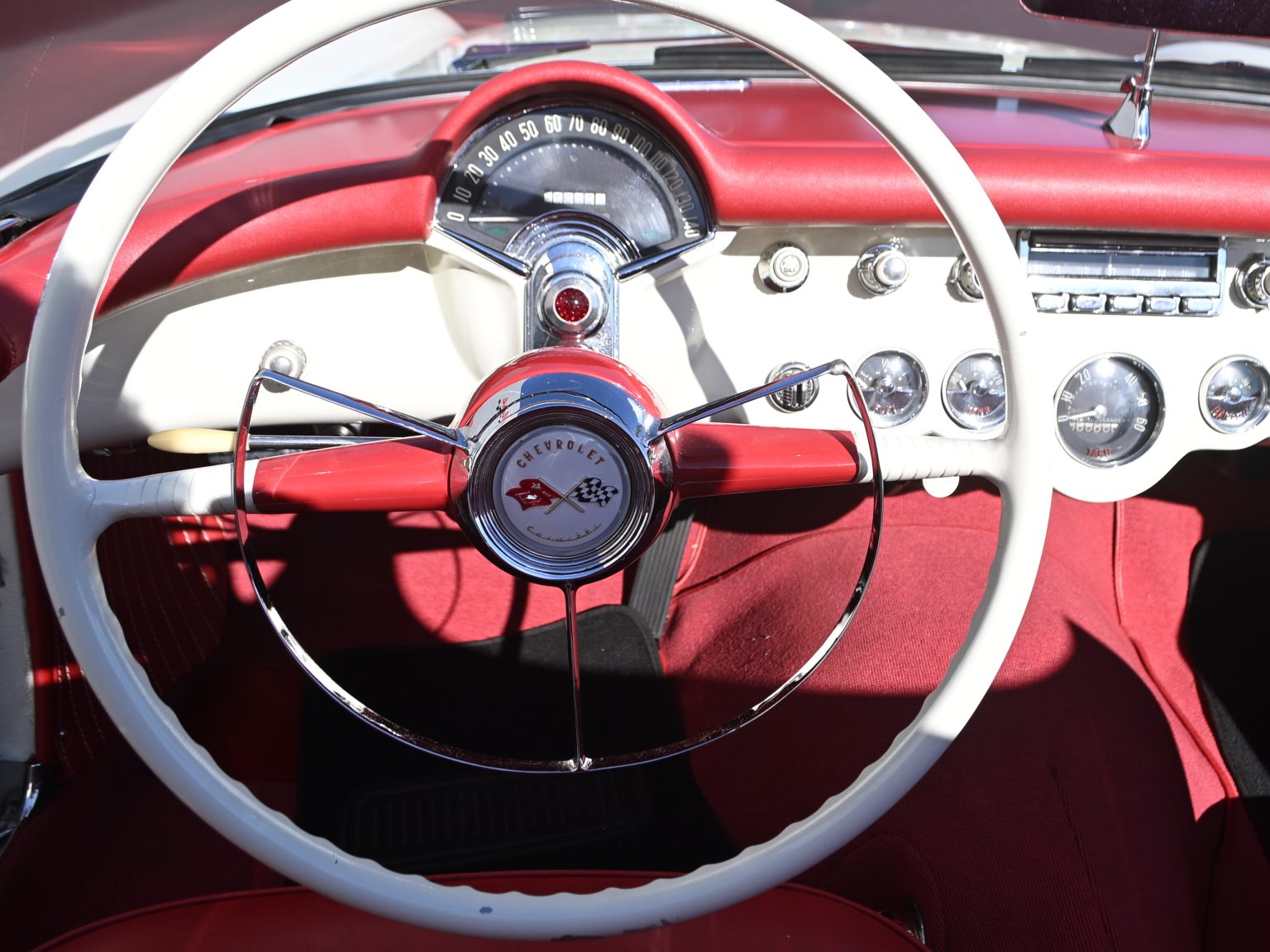 1955 White Corvette 0270