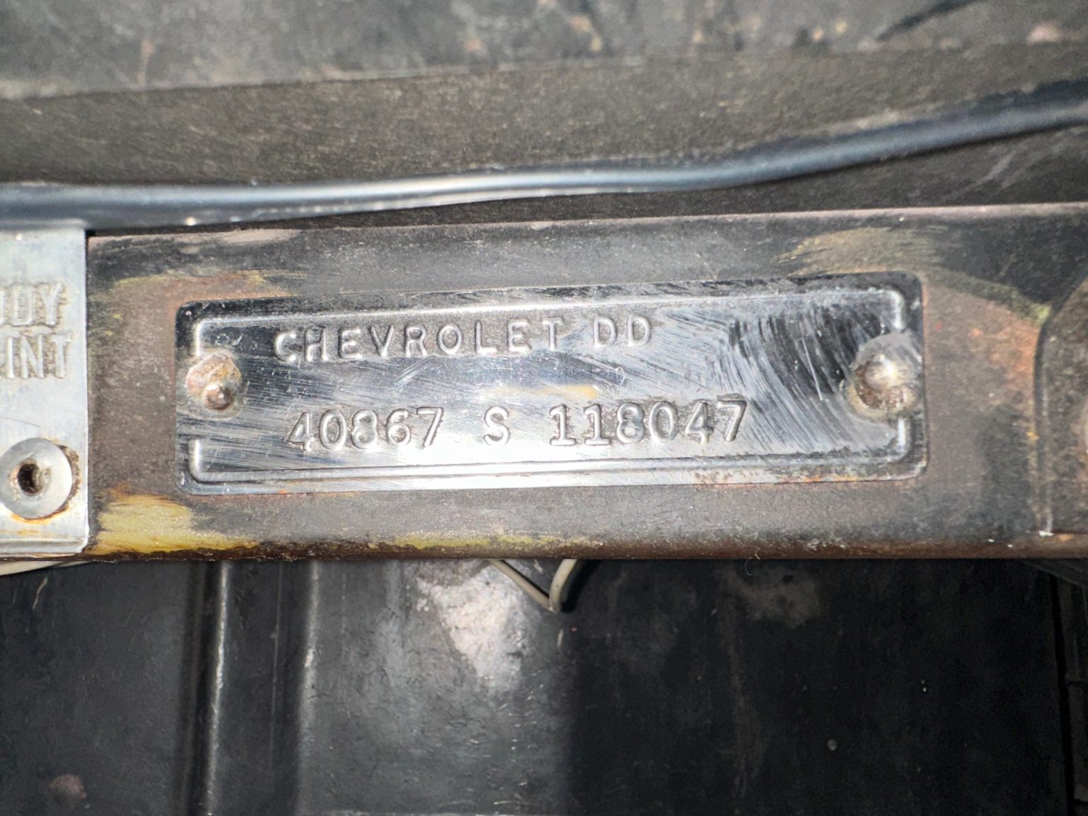 '64 Red V.I.N. plate