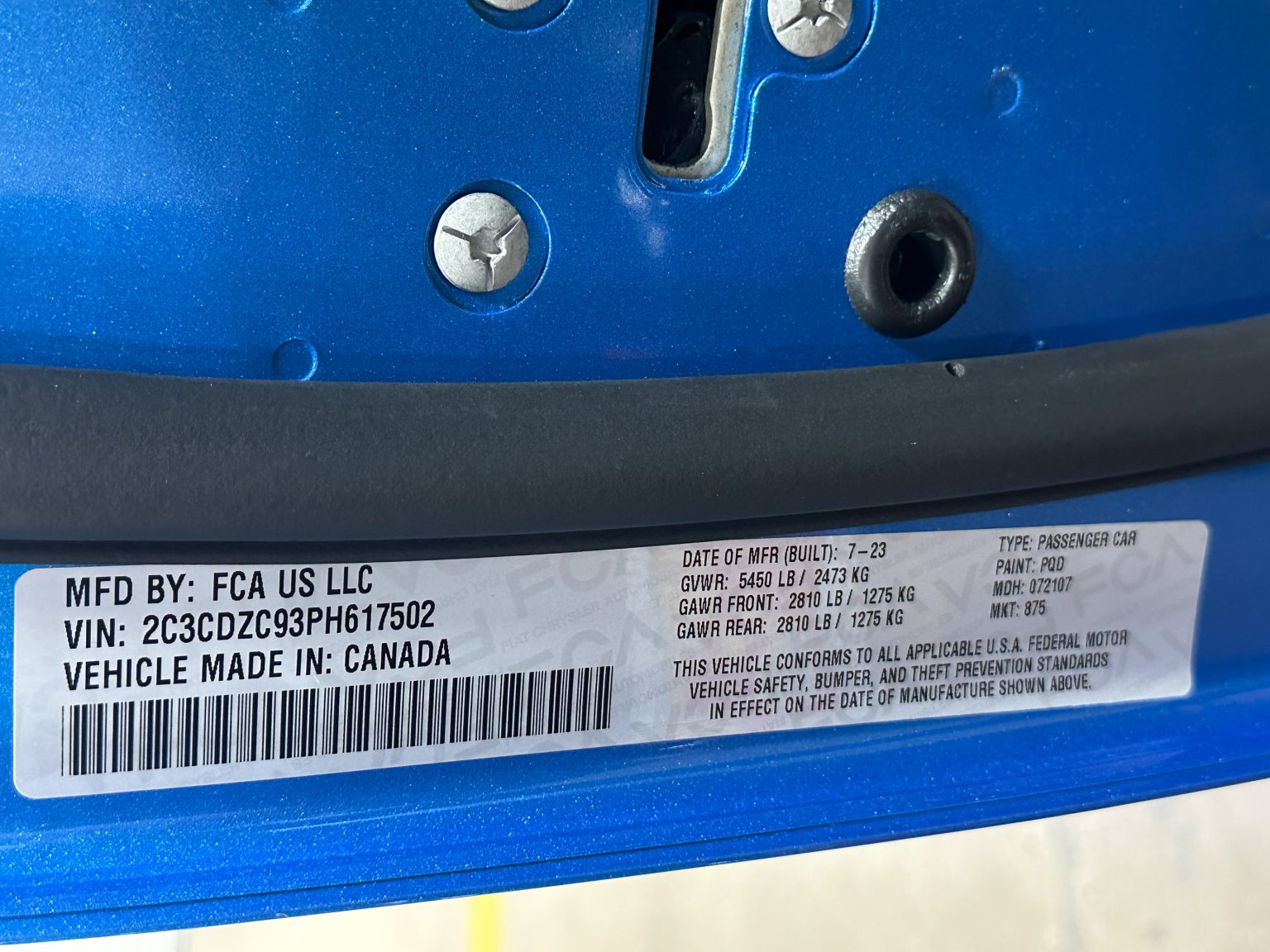 2023 Blue Dodge Challenger Hellcat Jailbreak 0414